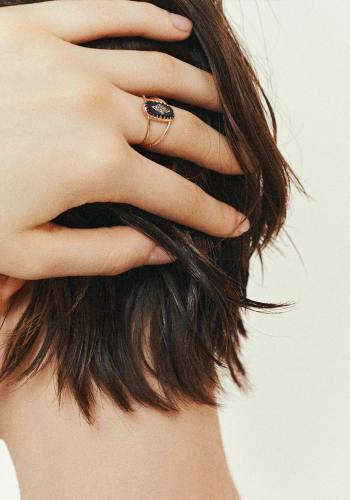Bague Mahé Noir - Pascale Monvoisin