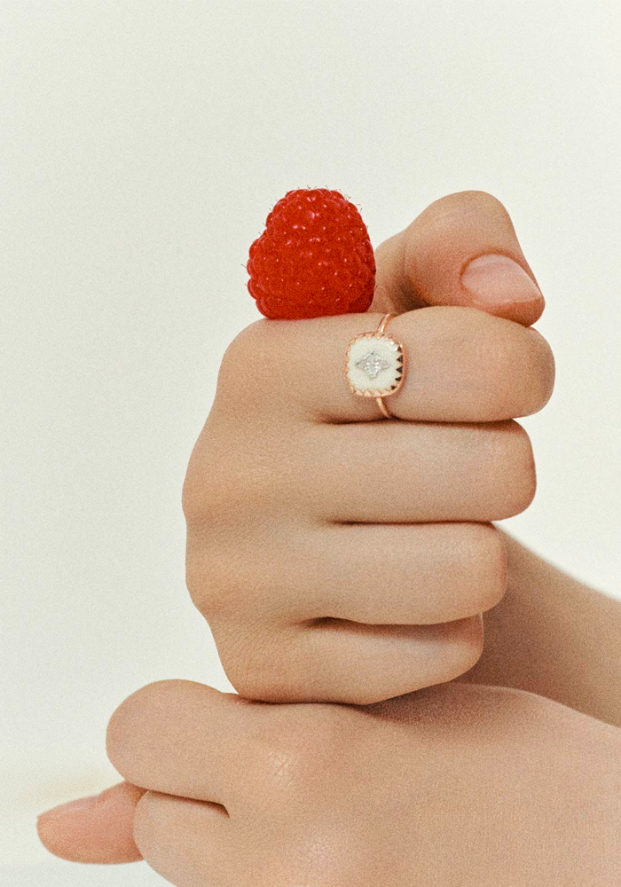 Bague Pierrot Blanc - Pascale Monvoisin