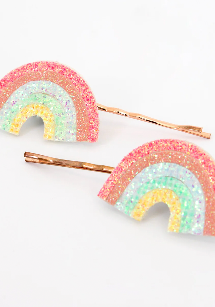 Set De 2 Barrettes Arc En Ciel Pailletés - Meri Meri