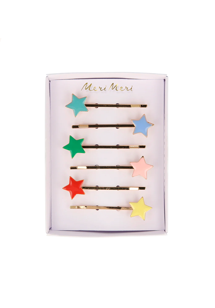 Boite De 6 Barrettes À Cheveux Étoiles Multicolores - Meri Meri