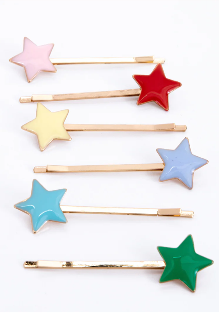 Boite De 6 Barrettes À Cheveux Étoiles Multicolores - Meri Meri