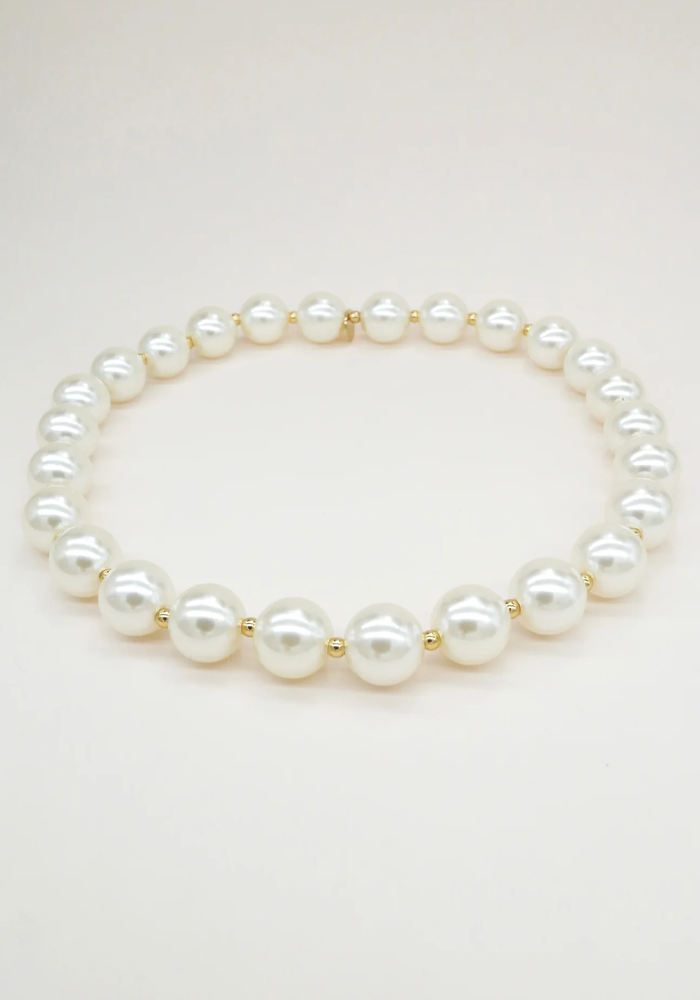 Bichou Collier-Chouchou Perles Nacrées Et Dorées - Blush Sélection