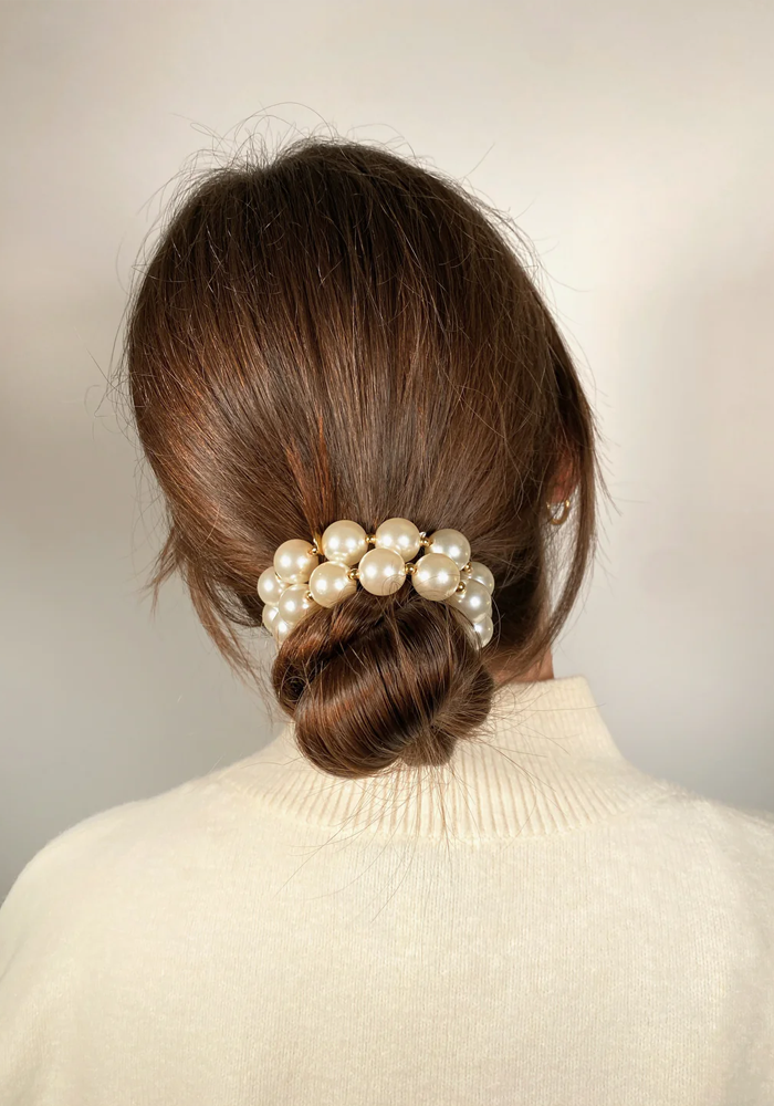 Bichou Collier-Chouchou Perles Nacrées Et Dorées - Blush Sélection