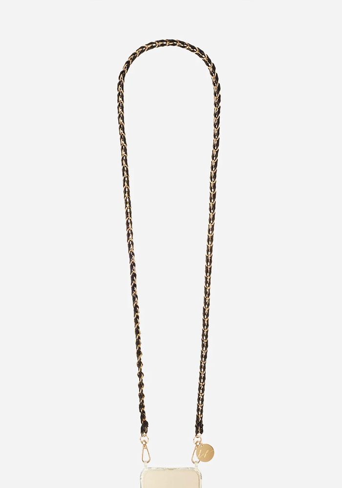 Bijoux De Téléphone Lou Chaine Noire et Doré