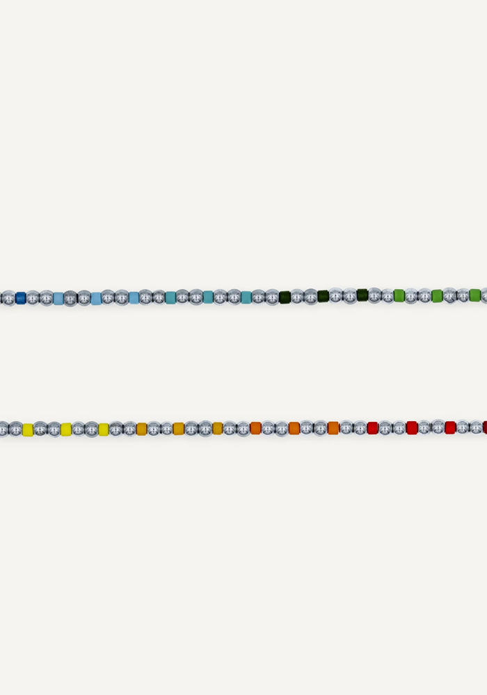 Bracelet 6 Tours Ou Sautoir Bliss Silver Rainbow - Têtes Blondes