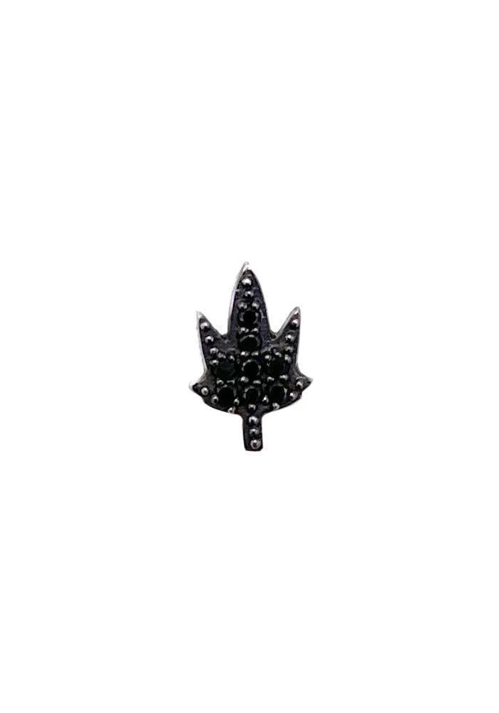 Boucle D'Oreille Cannabis Or Blanc - Feidt