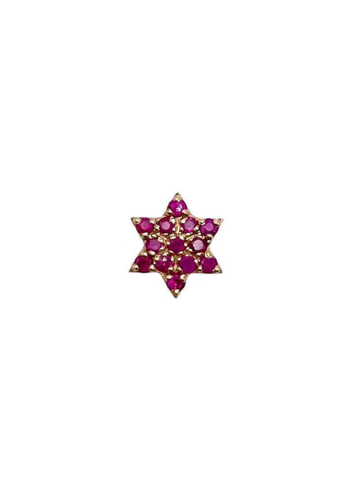 Boucle D'Oreille Puce Mini Magen Rubis - Feidt