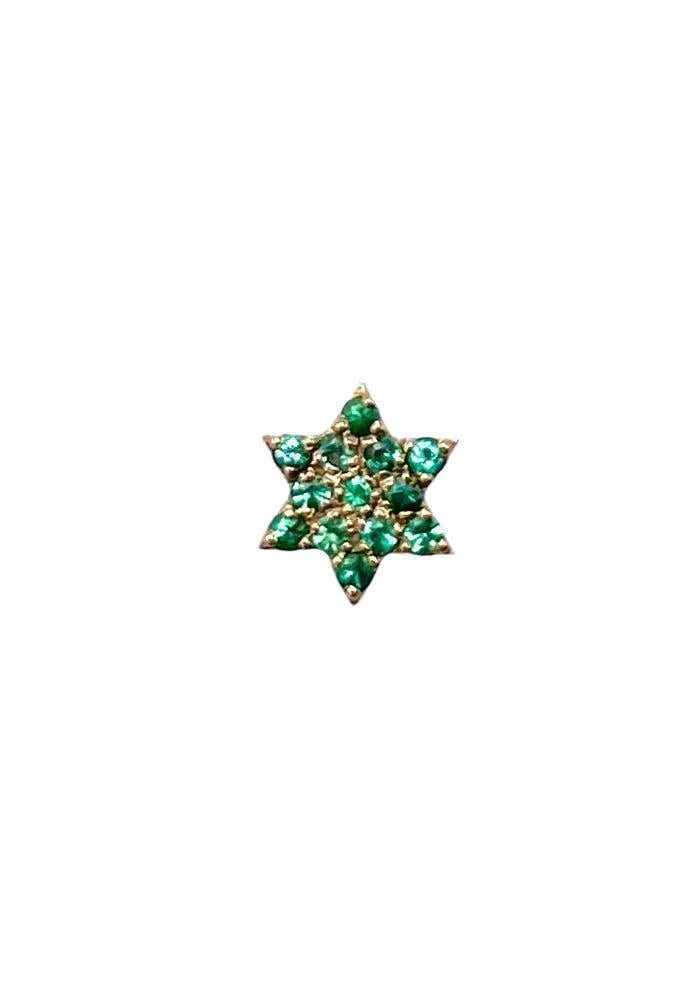 Boucle D'Oreille Puce Mini Magen Saphir Vert - Feidt