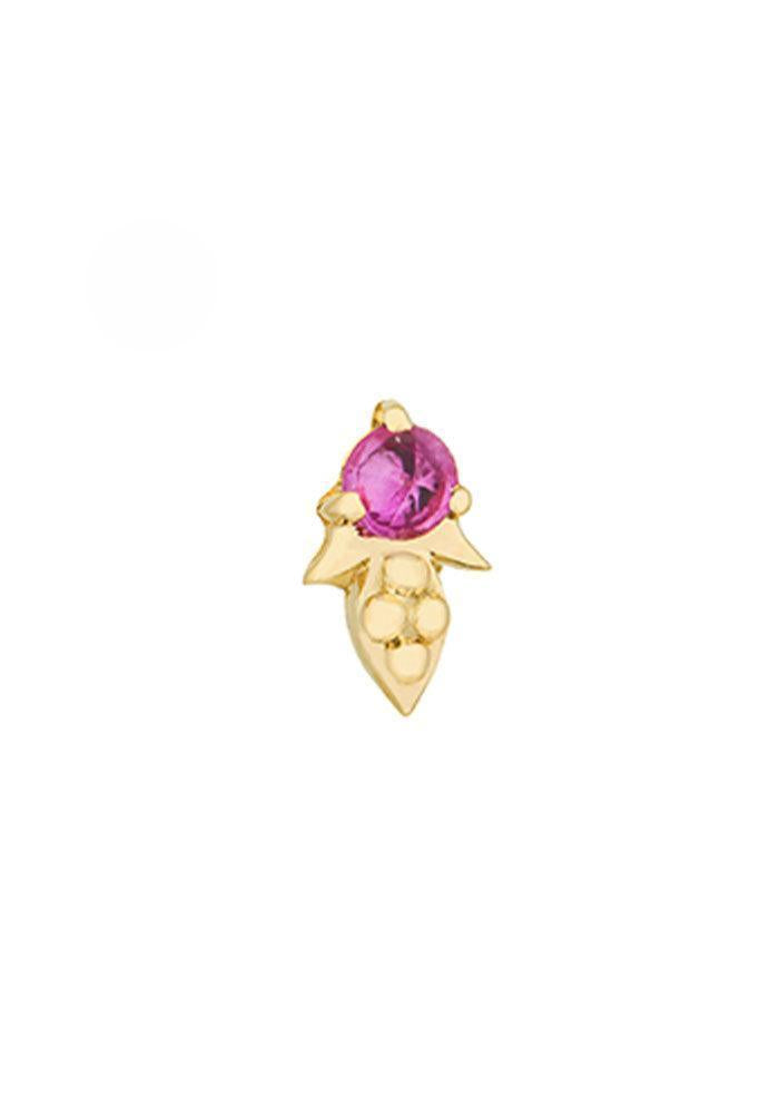 Boucle D'oreille Spaceship Saphir Rose - Celine Daoust