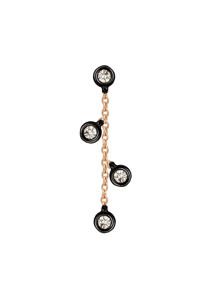 Boucle D'oreille 4 Solitaires Sur Chaine - Kismet