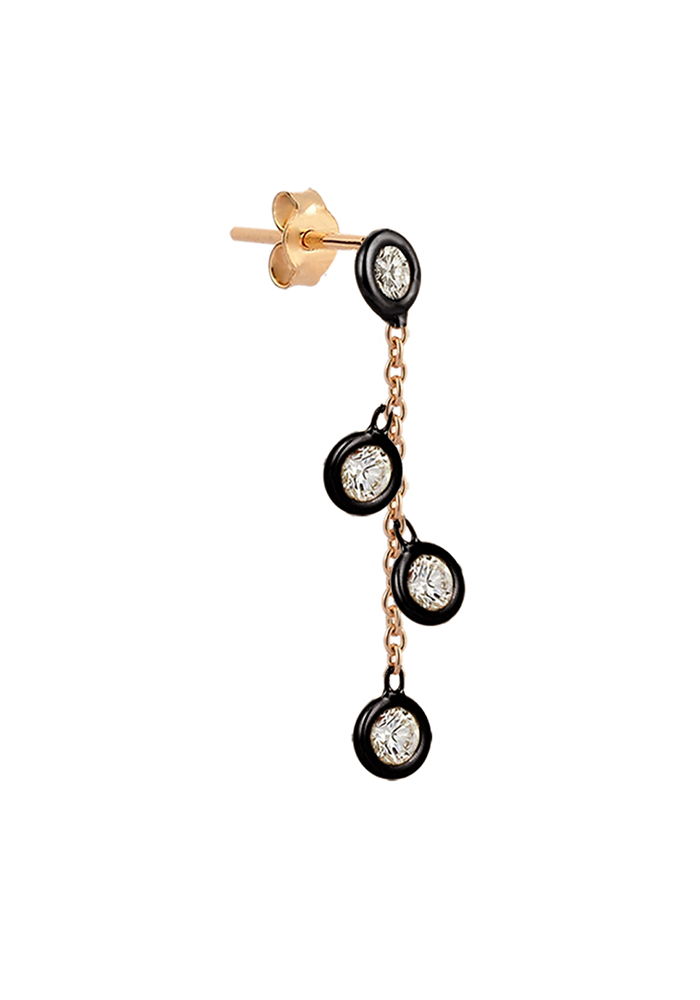 Boucle D'oreille 4 Solitaires Sur Chaine - Kismet