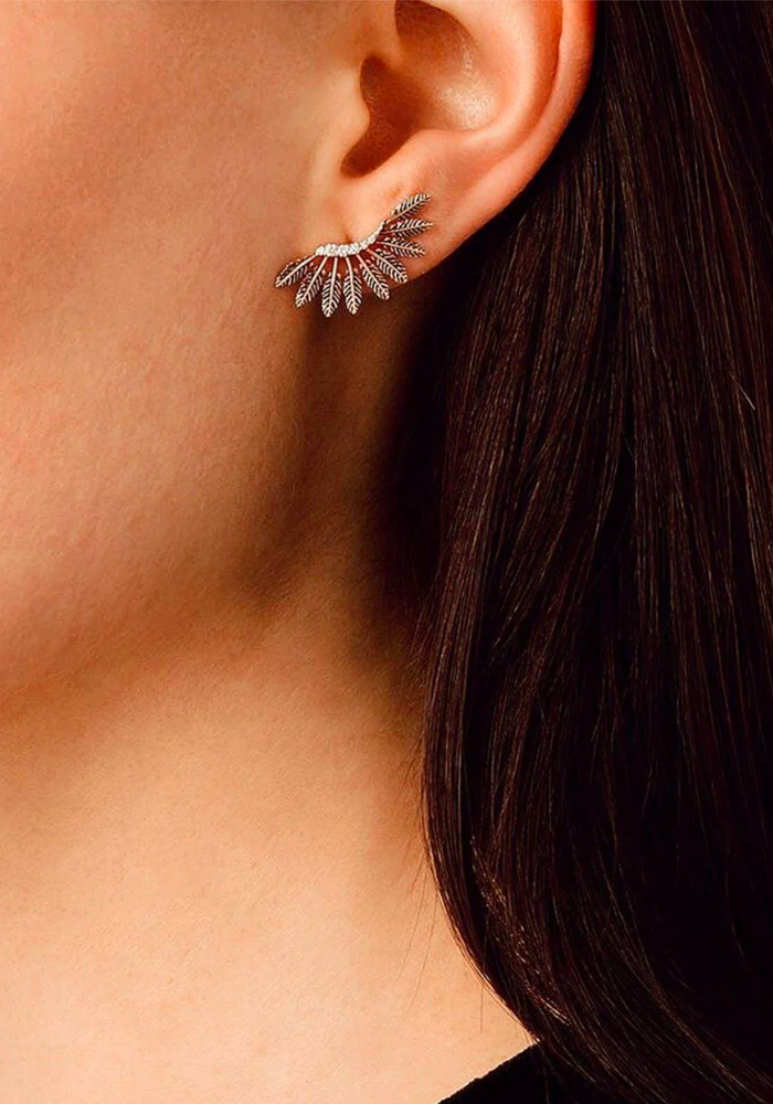 Boucle D'Oreille Feather Arc - Kismet By Milka