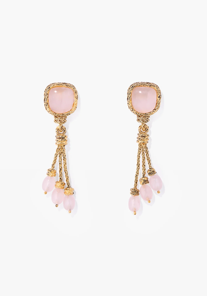 Boucles D'Oreilles Miki Quartz Rose - Aurélie Bidermann