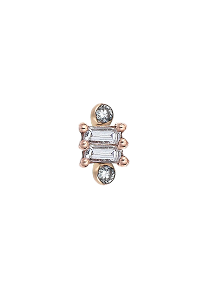 Boucle D'Oreille 2 Diamants Baguettes - Kismet