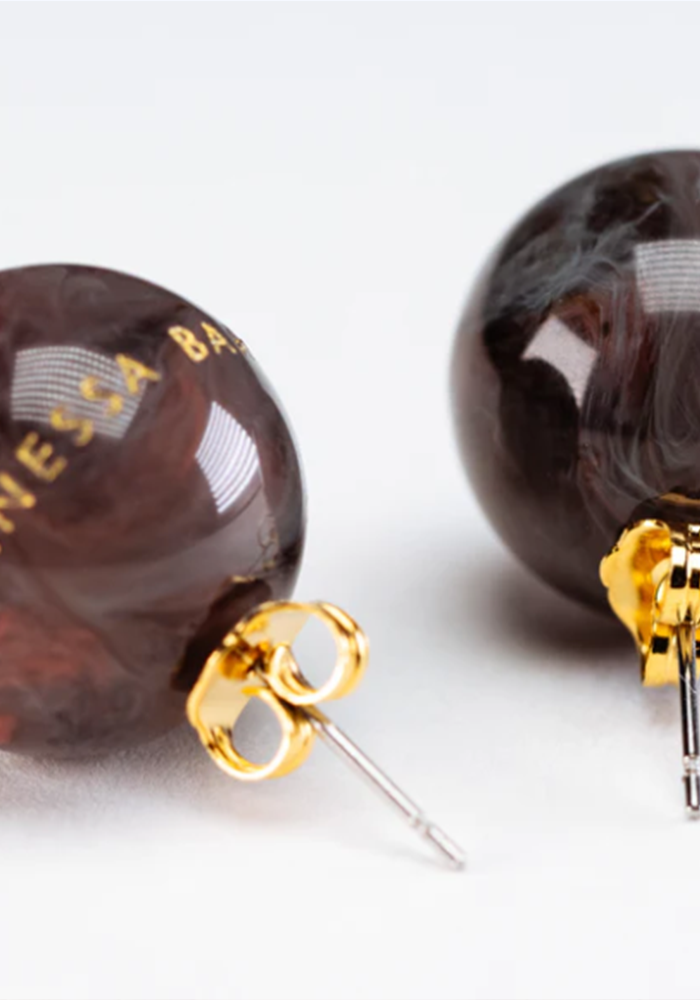 Boucles D'Oreilles Dot Ikat Marble - Vanessa Baroni