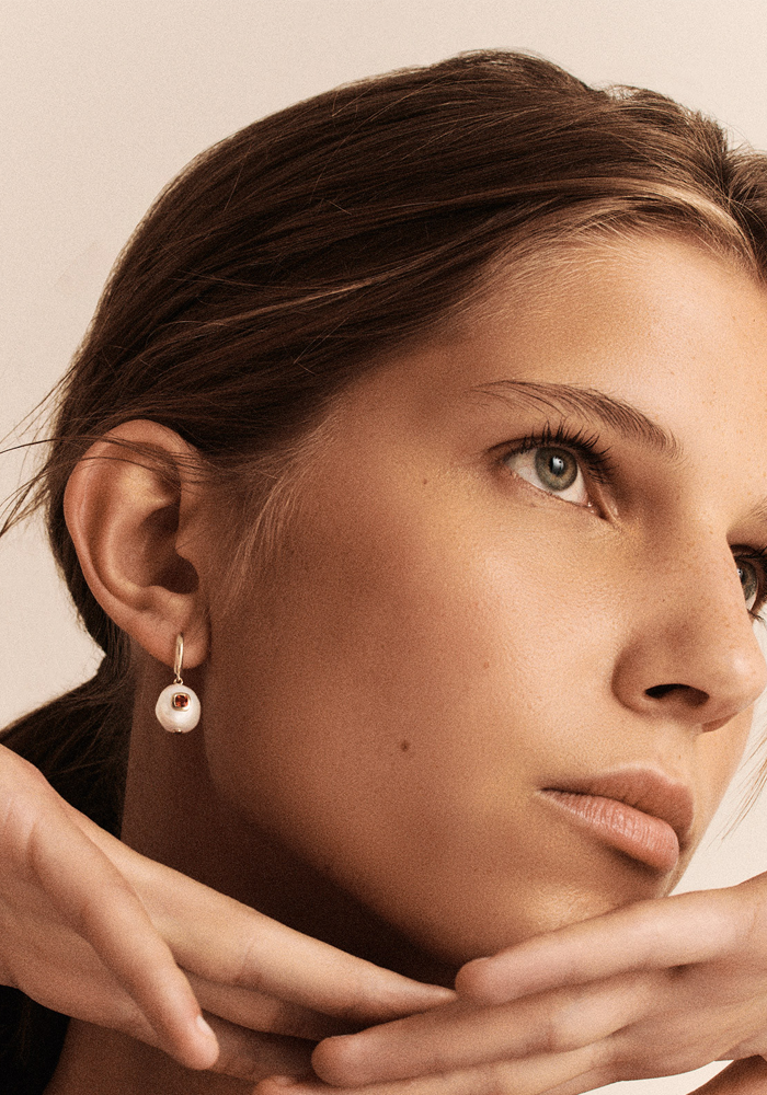 Boucle D'Oreille Eddie Grenat - Pascale Monvoisin