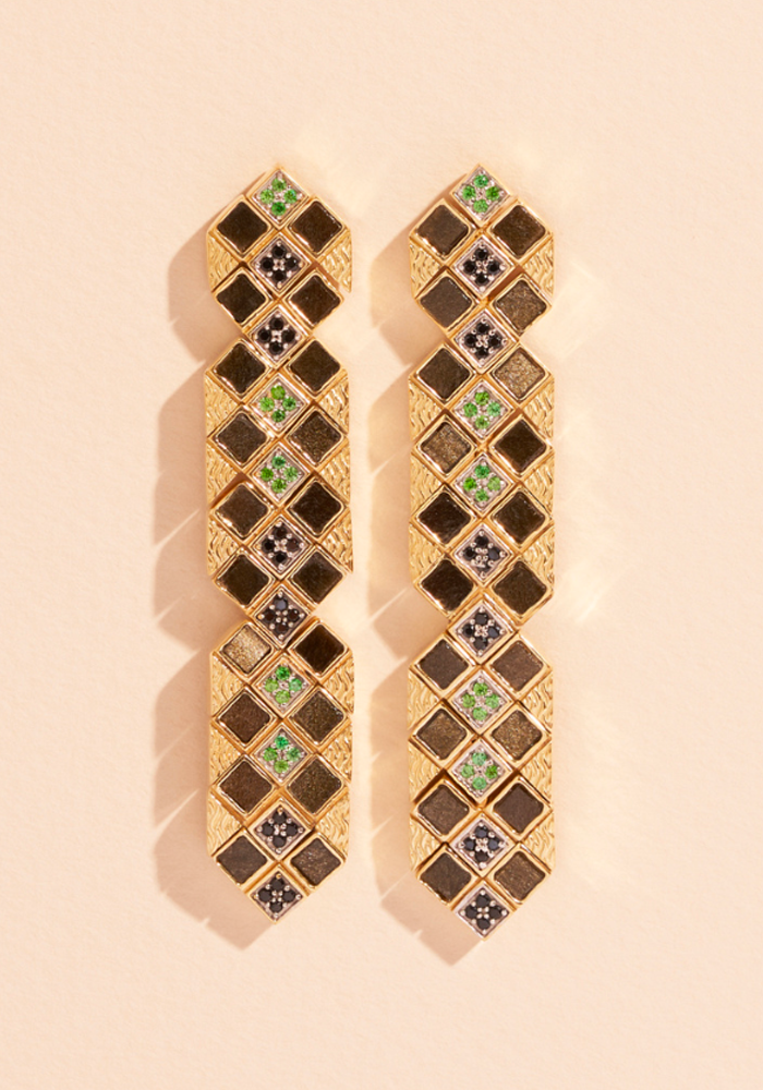 Boucles D'Oreilles Idylle Obsidienne - Be Maad