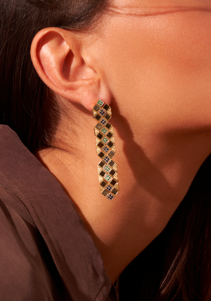 Boucles D'Oreilles Idylle Obsidienne - Be Maad