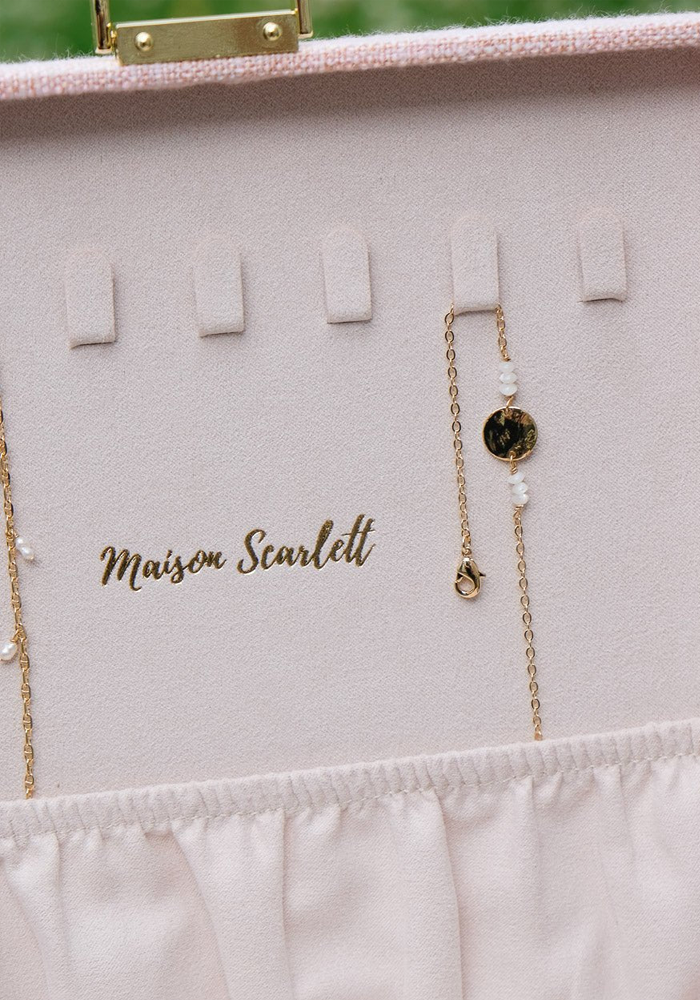 Anne Linen Beige Jewelry Box