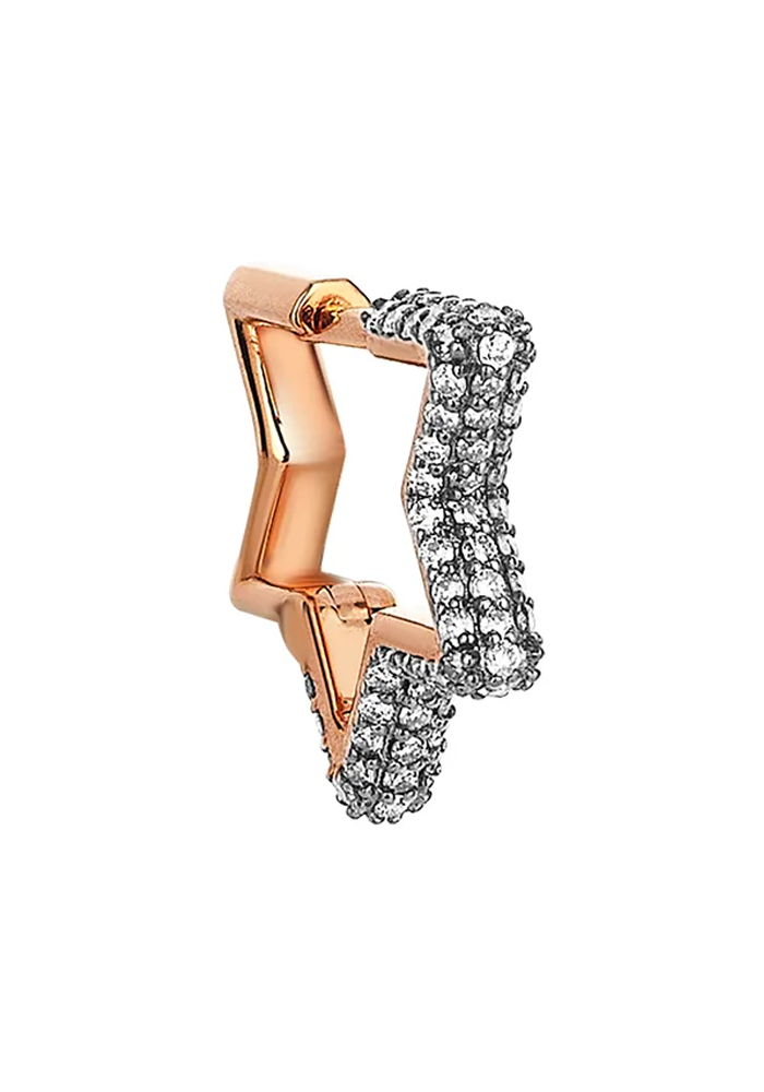 Boucle D'Oreille Pavé Star Hoop - Kismet By Milka