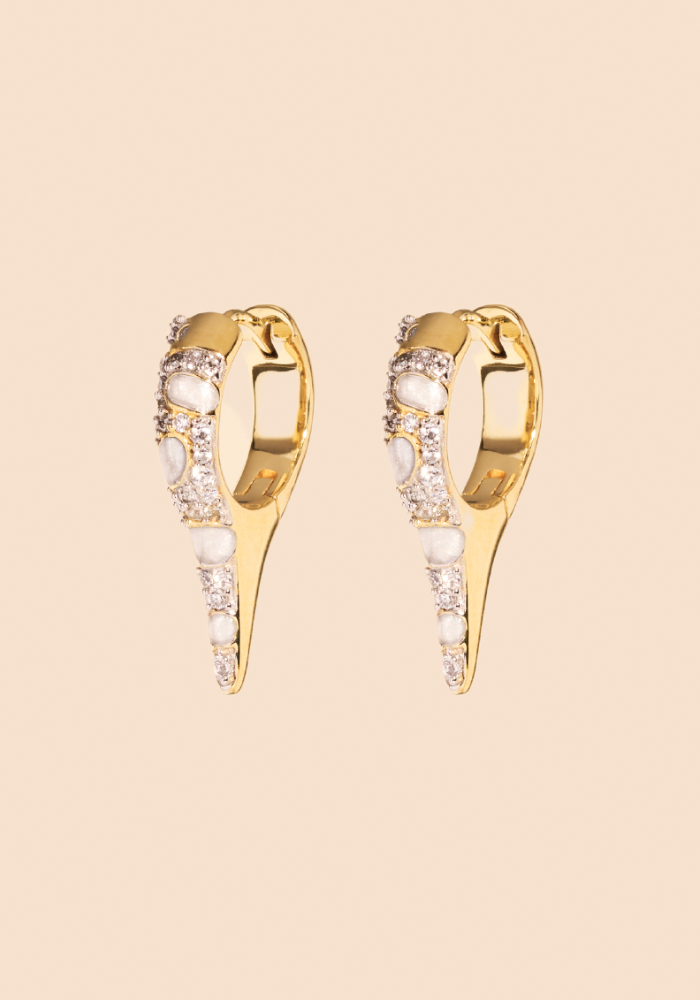 Boucles D'Oreilles Ranee Blanches - Be Maad