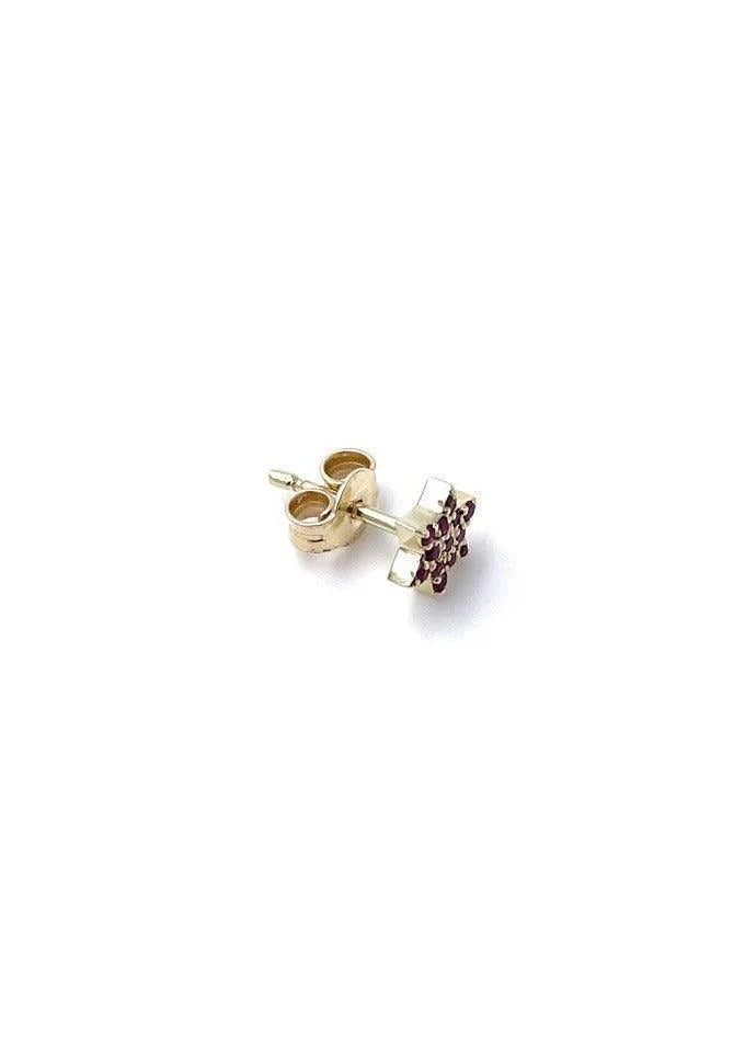 Boucle D'Oreille Puce Mini Magen Rubis - Feidt