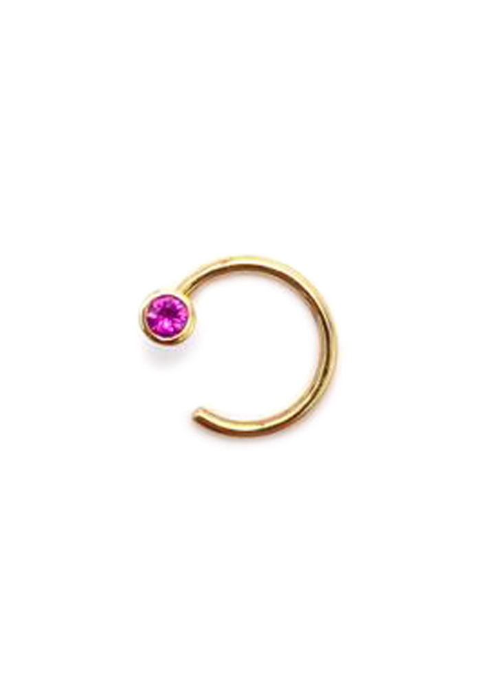 Boucle D'Oreille Tourbillon Arc Saphir Rose - And Paris