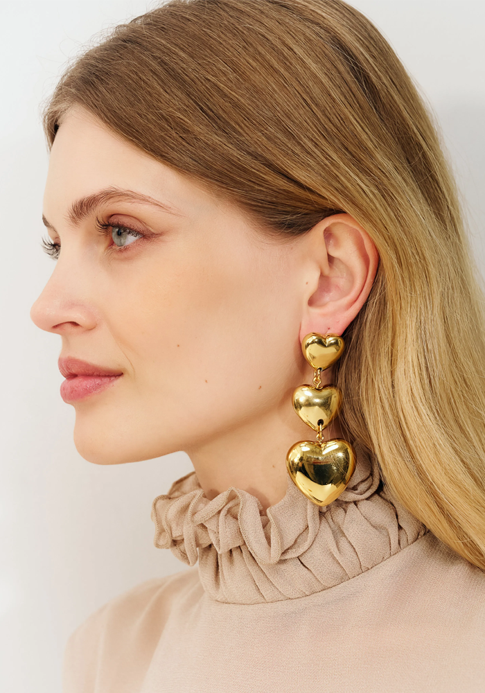 Boucles D'Oreilles Triple Heart - Vanessa Baroni