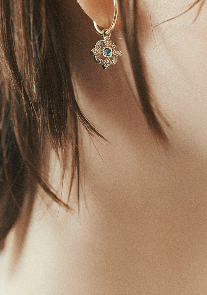 Boucle D'Oreille Bettina Diamant Blanc - Pascale Monvoisin