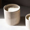 White Ribbed Ceramic Candle L