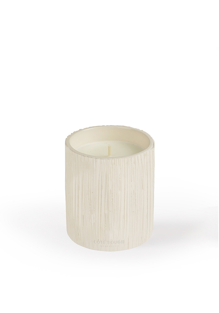 Bougie Céramique Striée Blanche S - Côté Bougie