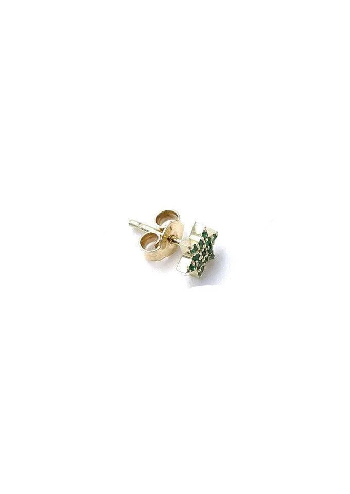 Boucle D'Oreille Puce Mini Magen Saphir Vert - Feidt