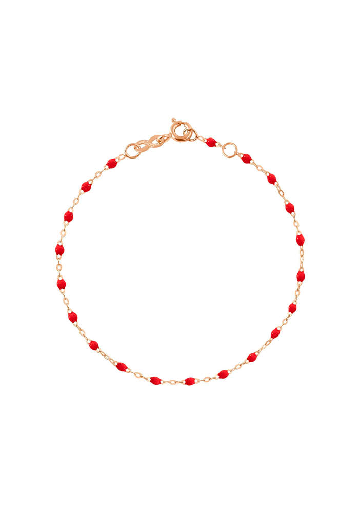 Bracelet Classique Gigi Or Rose Et Résines Coquelicot 15cm - Gigi Clozeau