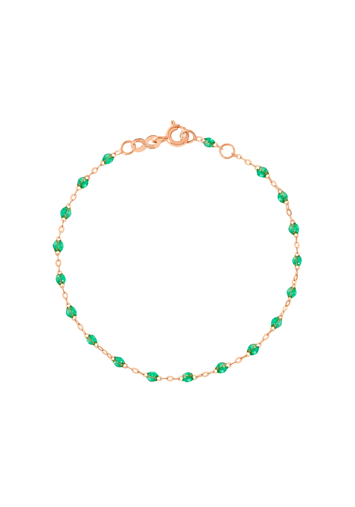 Bracelet Classique Gigi Or Rose Et Résines Menthe 15cm - Gigi Clozeau