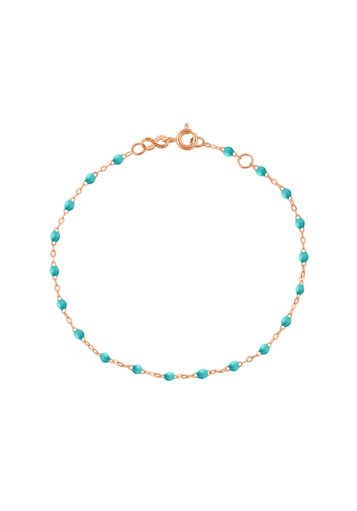 Bracelet Classique Gigi Or Rose Et Résines Turquoise Vert 15cm - Gigi Clozeau