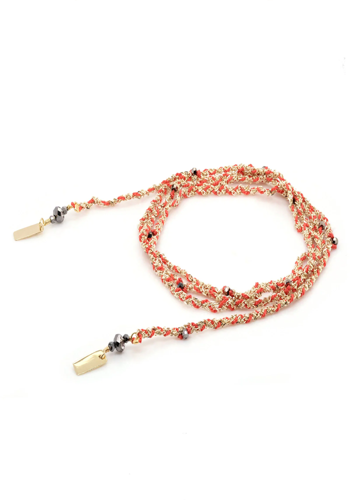 Bracelet N°182 Doré Et Corail - Marie-Laure Chamorel