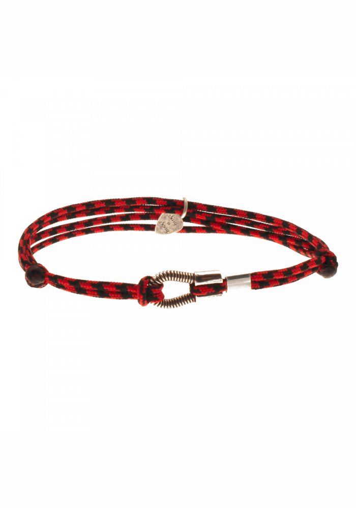 Bracelet Homme Me Corde De Basse Mix Noir Rouge - Sing A Song