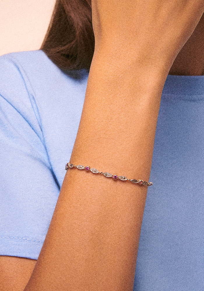 Bracelet Ava Saphir Rose - Pascale Monvoisin