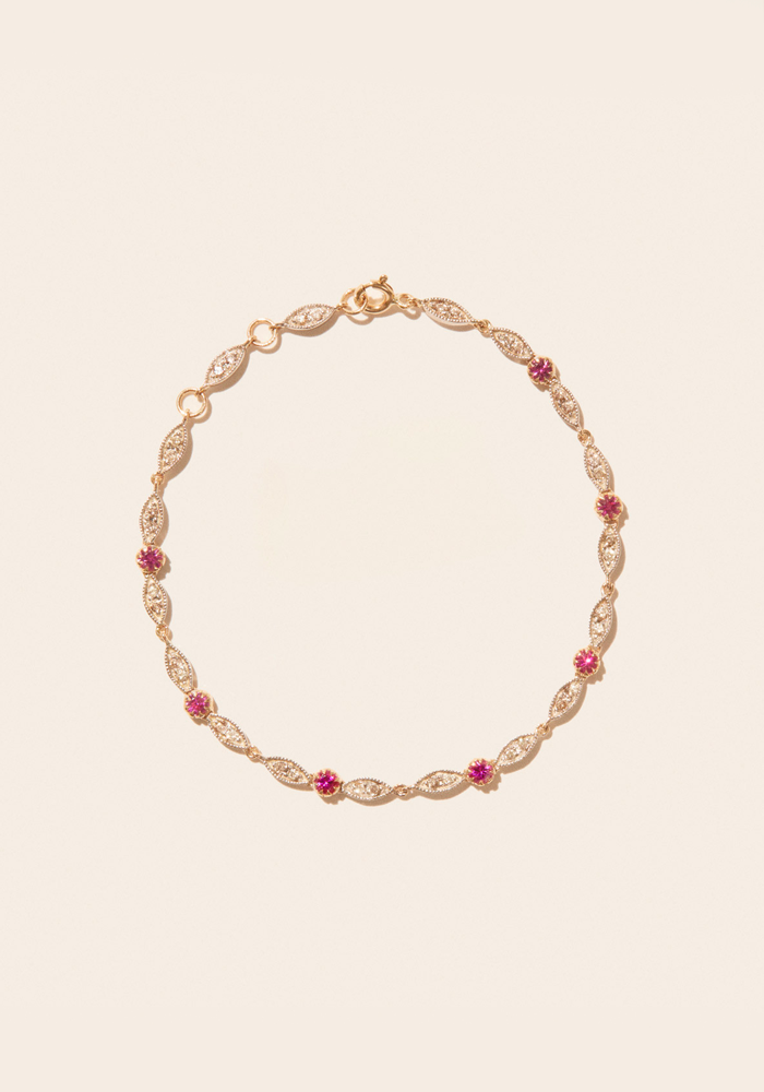 Bracelet Ava Saphir Rose - Pascale Monvoisin
