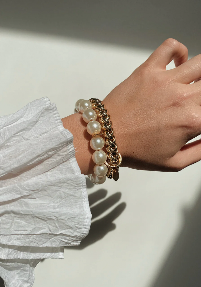 Bichou Bracelet-Chouchou Chaine Dorée - Blush Sélection Accessoires