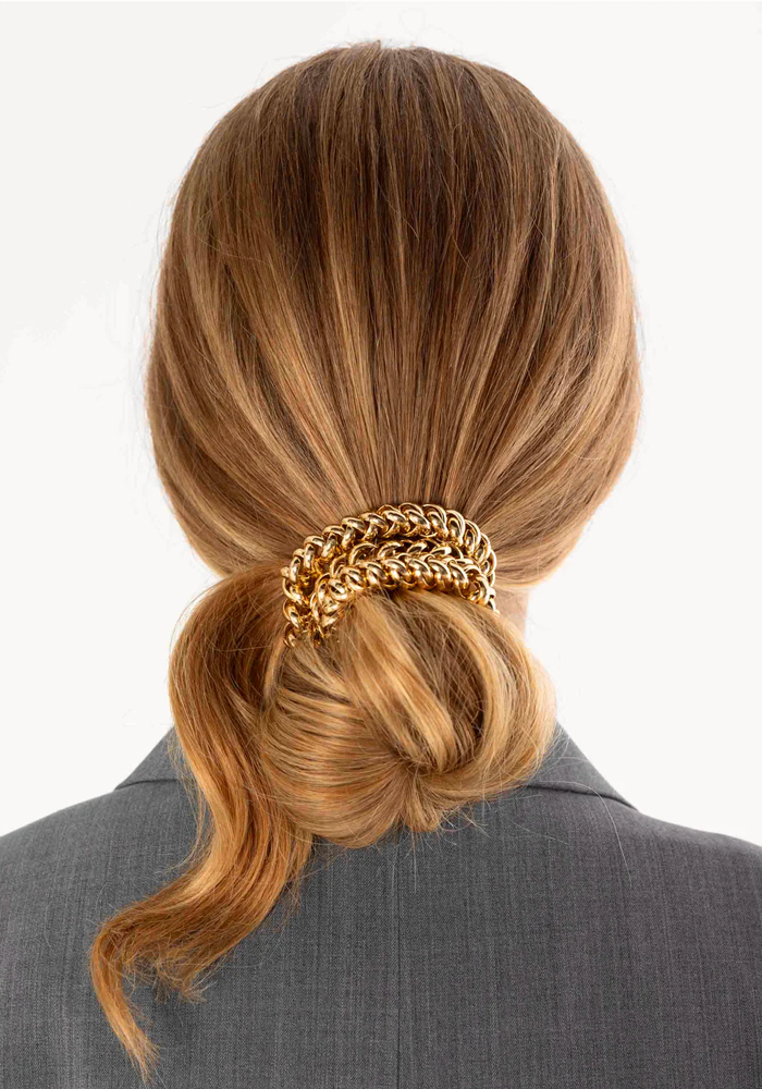 Collar con coletero de cadena dorada Bichou