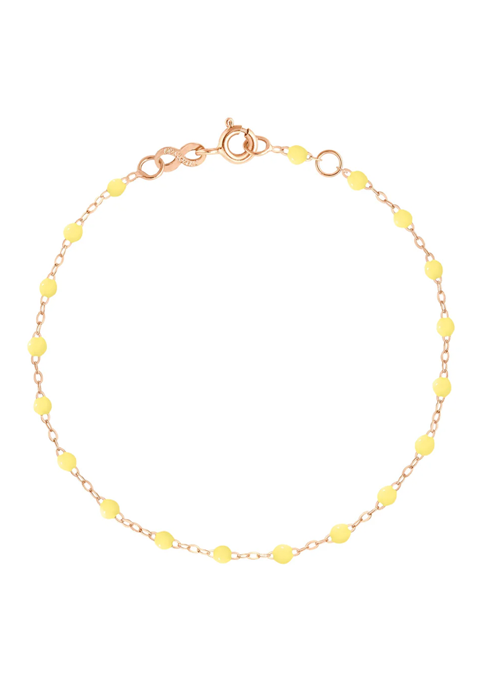 Bracelet De Cheville Classique Gigi Or Rose Et Résines Mimosa 24cm - Gigi Clozeau