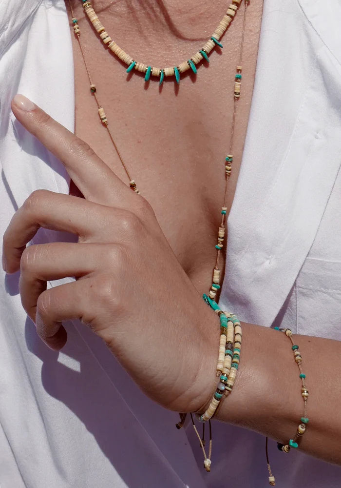 Bracelet Turquoise Nacre Hématite - Be By Cat
