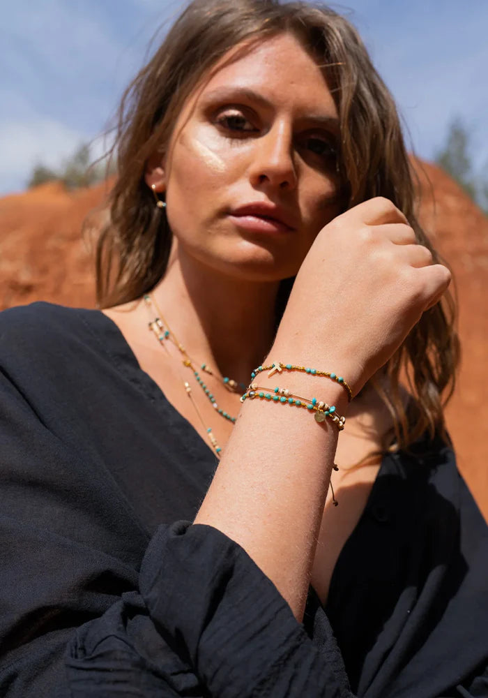 Bracelet Réglable Turquoise Nacre Keshi - Be By Cat