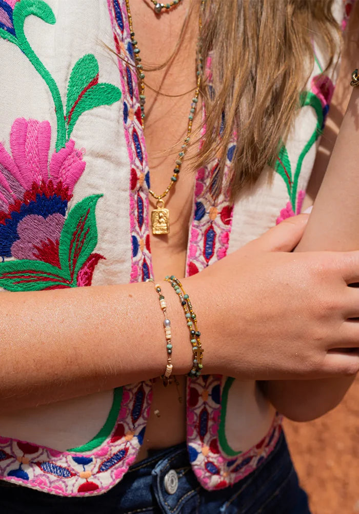 Bracelet Réglable Multi Pierre Turquoise - Be By Cat