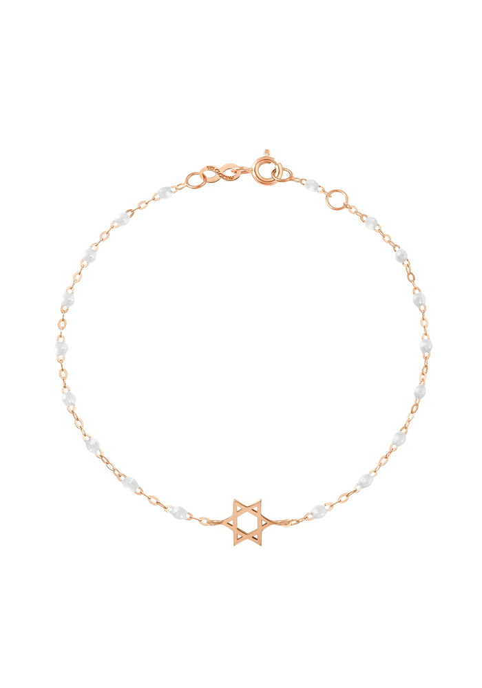 Bracelet Étoile De David Or Rose Et Résine Blanche - Gigi Clozeau