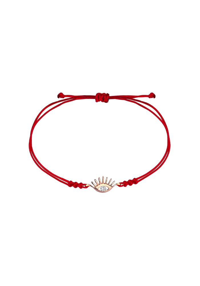 Bracelet Evil Eye Cord Rouge - Kismet By Milka