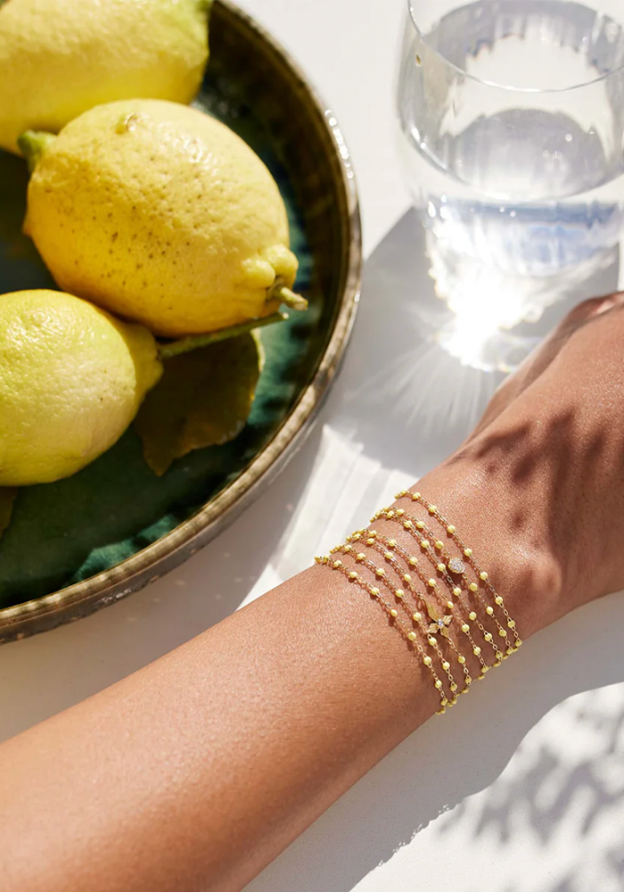 Bracelet Classique Gigi Or Jaune Et Résines Mimosa 17cm - Gigi Clozeau