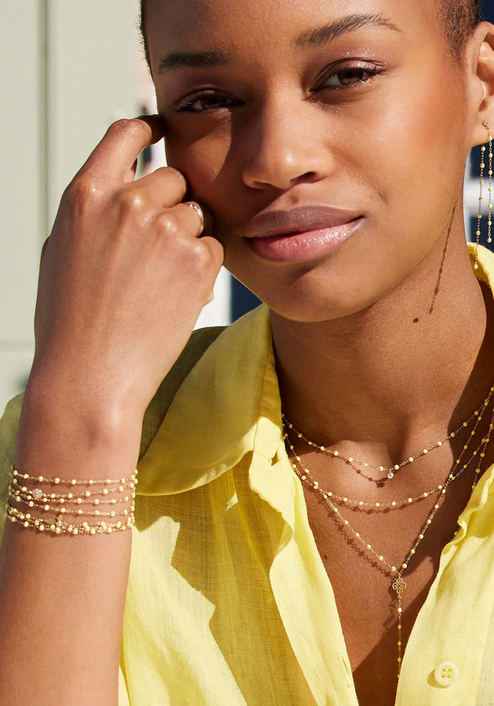 Bracelet Classique Gigi Or Jaune Et Résines Mimosa 15cm - Gigi Clozeau