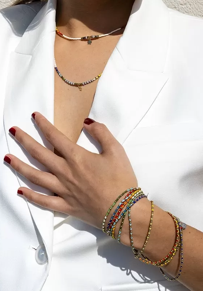 Bracelet 3 Tours Ou Collier Niji - Têtes Blondes